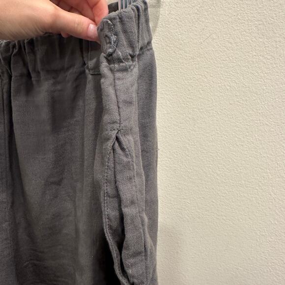 Len Ok Gray Linen Elastic Waist Shorts XXXL Relaxed Fit Coastal Lagenlook Boho - Picture 5 of 8